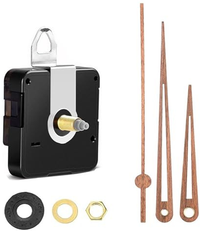 AURIVEE® Meccanismo per Orologio da Parete Silenzioso - Movimento al Quarzo Senza Rumore con Lancetta dei Secondi, Adatto per Orologi da 30 cm (12 Pollici), Kit DIY di Ricambio con Lancette Grandi