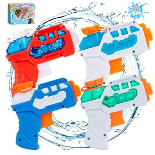 Dekukar 4 Pack Water Pistols for Kids, Small Mini Water Squirt Gun