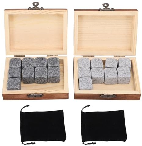 Yinhing Il Set di Pietre per Whisky Fornisce un Raffreddamento Riutilizzabile e Non Diluente per Whisky e Vino, Offrendo Un'alternativa Al Ghiaccio e Presentato in Un'elegante (2PCS)