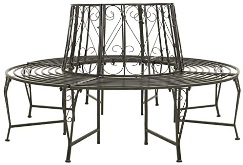 Vanitopaz Trädbänk, 1-sits, Ø 160 cm, stål, väderbeständig, stabil sittplats för trädgård, terrass, balkong, veranda, utomhusdekoration