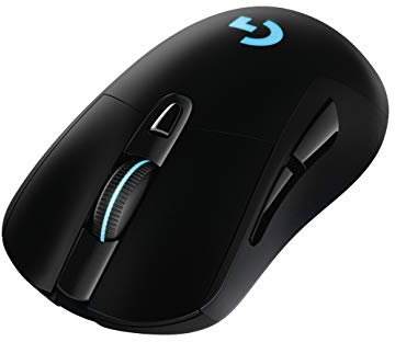 Logitech G703 Lightspeed Wireless Gaming Maus, Kabellose Verbindung, USB-Anschluss, 12000 DPI Sensor, RGB-Beleuchtung, Gewichttuning, 6 Programmierbare Tasten, PC/Mac - Schwarz