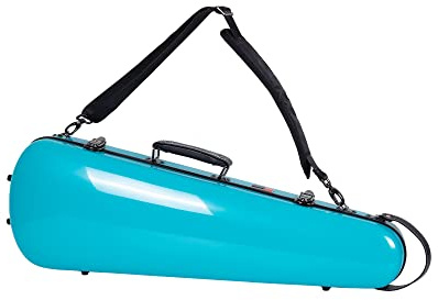 Crossrock Fiberglass Violin Case for 4/4 Full Size – Glossy Mint Blue Contoured Shell, Velvet Suspension Interior, Backpack Straps – Lightweight & Stylish (CRF1020VMB)