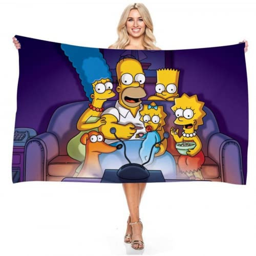 IMFLY The Mpsons strandhandduk, mikrofiberstrandhandduk 70 x 140 cm, strandhanddukar barn, strand och pool, presenter för barn, strandhanddukar, handduk (2,80 x 160 cm)
