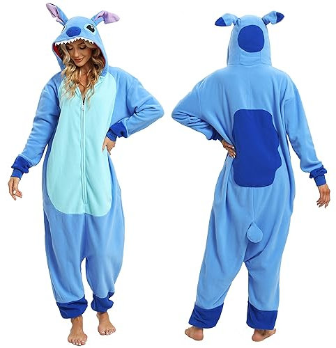 LBJR Erwachsene Cosplay Schlafanzug Tierkostüme Jumpsuit Onesie Nachtwäsche Overall Fasching Karneval Halloween Pyjama