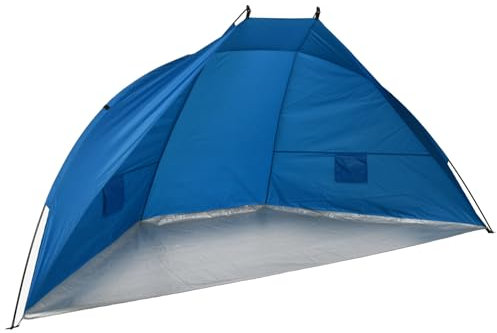 Hossi’s Wholesale Strandmuschel mit UV-Schutz (UV50) 270x120x120 cm - leichtes, schnell aufzubauendes Strandzelt (Quick-Up System) bietet Sonnenschutz & Windschutz am Strand, vor allem für Kinder