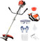 RRXIMHTT Hochleistungs-Benzin-Rasenmäher mit 52 cm³ und 2,2 kW und vielfältigem Zubehör – leistungsstarkes, ergonomisches Design für die professionelle Gartenpflege Rot