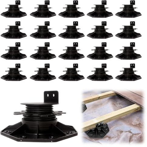 Soportes de Pedestal, 20 Piezas de Soportes de Pedestal de Altura Ajustable de 30 a 60 mm Pies Ajustables con Capacidad de Carga de 800 kg Placas de Rodamiento de Placas para Jardín Balcón