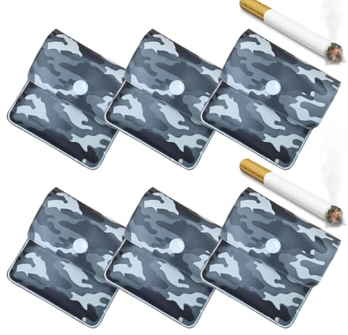 6Pcs Ceniceros Portátiles, Ceniceros de Bolsillo Portátiles, Ceniceros de Bolsillo Portátiles, Ceniceros de Bolsillo Ignífugos, Bolsa a Prueba de Olores, para Viajes y Actividades al Aire Libre