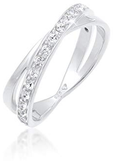 Elli Ring Damen Wickel Elegant mit Kristallen in 925 Sterling Silber