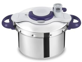 Seb Clipsominut’ Perfect Cocotte-minute 6 L, Autocuiseur induction, Facile à utiliser, Minuteur, Livre 100 recettes inclus, Fabriqué en France, Violet P4620700