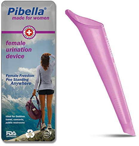 PIBELLA Reise-Uriniergerät für Frauen + tragbare Urinale für Frauen, Camping, Wandern, Outdoor-Aktivitäten & mehr (wiederverwendbar), Rosa