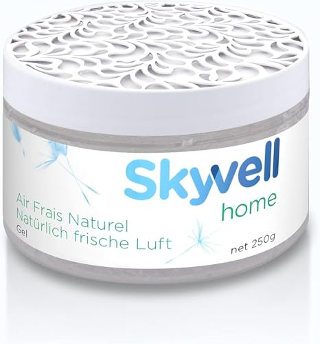 Skyvell Home Geruchsentferner Gel 250 g – Neutralisiert Uringeruch & Rauch – Dauerhafte Geruchsbeseitigung in Bad & Patientenzimmer – Wirkt ca. 30 Tage – Natürliche Basis – Dose inkl. Gel