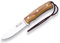 Joker Bushcraft Messer Bushcrafter CO120-P, mit Feuerstahl, Gürtelmesser mit 10,5 cm Klinge aus Böhler N695 Stahl und Olivenholznholzgriff, Werkzeug zum Angeln, Jagen, Camping und Wandern