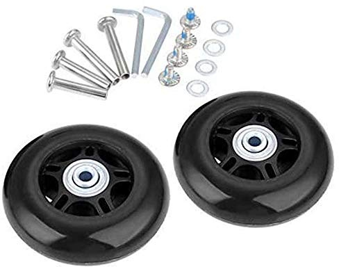 Ersatz Rollen für Koffer Gummi Rollen Räder Ersatz Wheels Rad für Trolley Samsonite Hartschalenkoffer Rollen mit kugellager Ersatzteile Reparatur Set (68 * 6 * 24mm Achsenlänge: 35mm und 40mm)