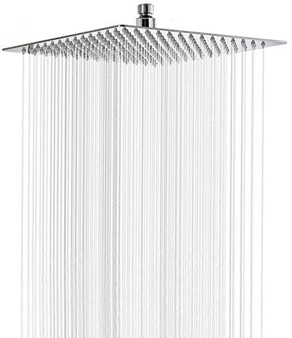 Rain Shower Head, VIGIME 10 Inch Square High Pressure Showerhead, Ultra-Thin Best Pressure Boosting with Silicone Nozzle, High Flow Rainfall Stainless Steel Large Shower Heads
