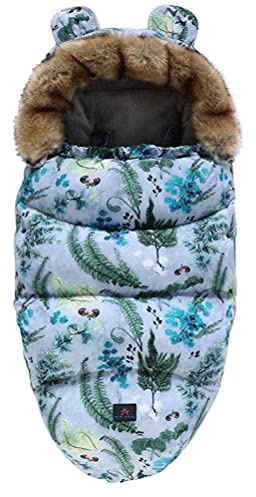 D'hiver Chancelières Universelle pour Poussettes,Accessoire Poussette,Sac de Couchage Bébé Hiver Chaud,Coupe-Vent, Imperméable, Résistant au Froid, Lavable (Herbe)