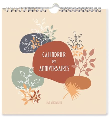calendrier des anniversaires carré, mural, perpétuel