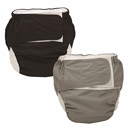 ReUseLife 2 Pieces Adjustable Washable Reusable Cloth Incontinence Underwears for Women and Men,Adult Cloth Diaper,Waist 26-50 Inches