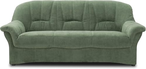 DOMO. collection Bahia FK Canapé 3 Places, avec Rembourrage à Ressorts, Design Classique, 3 Places, rembourré, 200 x 57 x 91 cm (l x p x h), Vert