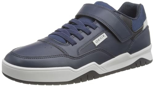 Geox J Perth Boy E Sneaker, Navy/LT Grey, 40 EU