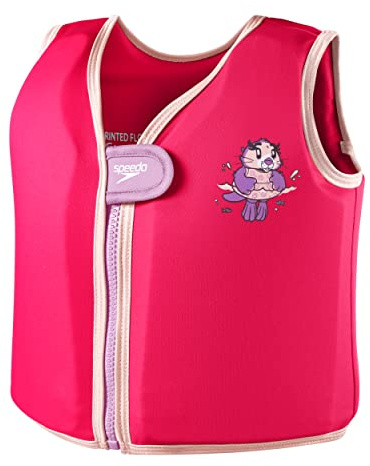 Speedo Unisex-Baby Character Printed Buoyancy Vest | Flotation | Learn to Swim | Swimming Lessons Learn to Swim, Pink, 5-6