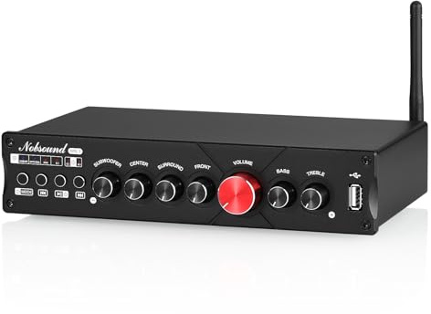 Nobsound HiFi 5.1 Channel Bluetooth Amplifier Stereo Home Theater Power Amp Subwoofer Amp
