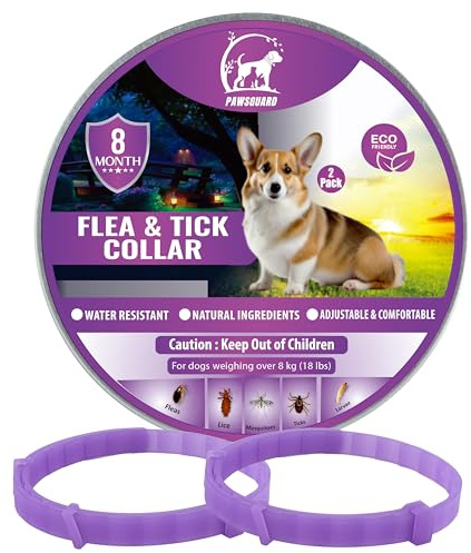 Dog Repellent Treatment, 2 Pack Repellent Collar, Adjustable for Small Medium Large Dogs, Natural Waterproof Design (2 Pack Purple)