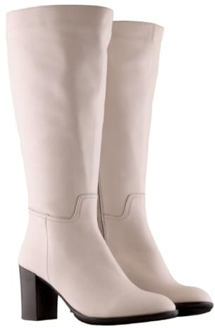 Jilsen Bottes Mollets Larges Nina | XL Tour de Mollet 48 | Blanc | Talon 8 | Pointure 40 | Tige Large