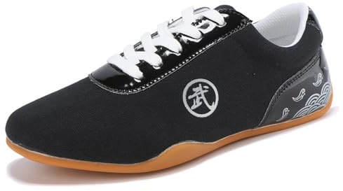 Unisex Tai Chi Wu Shu Scarpe,Taekwondo Kung Fu Scarpe,Traspiranti Leggero Scarpe da Ginnastica in Tela,Comodo e Resistente all'Usura Antiscivolo Uomo Donna Arti Marziali Scarpe da Passeggio