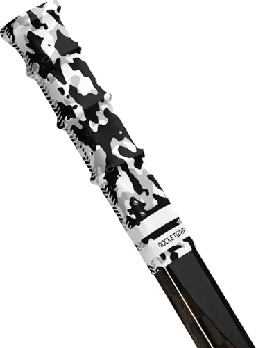 ROCKETGRIP Poignée sport pour crosse de hockey sur glace - Poignées perforées - Accessoire de hockey sur glace - Taille unique (Camo - Grey)