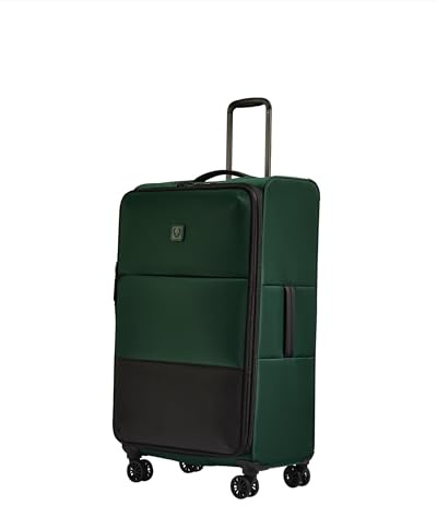 ANTLER - Soft Stripe Large Luggage - 31 Softside Suitcase, Durable, Lightweight & Expandable, 4 Spinner Wheels - Adjustable Handle, TSA Lock, Antler Green