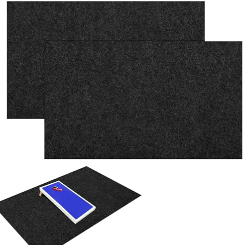 2 Pcs 5 x 8 FT Cornhole Mats: Professional Outdoor Cornhole Bags Game Pads, Portable Carrying Mats for Cornhole Board, Solid Pads for Tossing Bags in Backyard