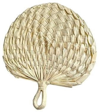 HUAJINGKEJI Woven Palms Leaf Fan Natural Large Handheld Fan Tool with Handle for Home Wall Decors Outdoor