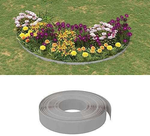 Ordellia 3 bordes para césped, gris, 10 m x 10 cm, polietileno, flexible para cerca, borde de césped, borde de parterre, borde de corte, borde de jardín, bancal y terraza, 2 mm