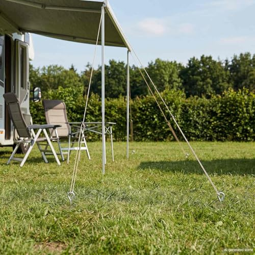 Runheo Ancre de terre 10 pcs Argenté Ø10 x 50 cm Métal galvanisé pour fixation de jardin, tente, bâche, clôture, terrasse, camping, serre, voile, parasol, trampoline, support, stabilisation