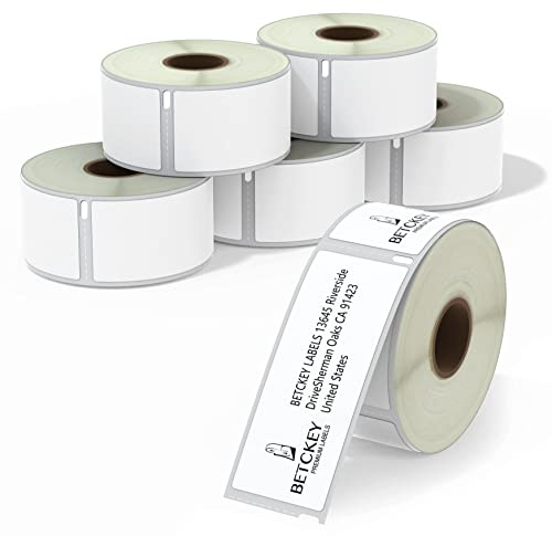 BETCKEY - 6 Rotoli 99012 Etichette Compatibile con DYMO S0722400, 36mm x 89mm, 1560 Etichette per Indirizzi Grandi Utilizzo per LabelWriter 450 4XL NON per 550 o 5XL
