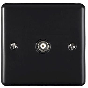1 Gang Tv Coaxial Socket Black