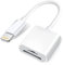 Da Apple Lightning a SD e TF Card Reader Dual Slot per iPhone/iPad, 2 in 1, Micro SD TF Memory Card, Trail Camera Viewer, Lettore di schede SD, Plug and Play