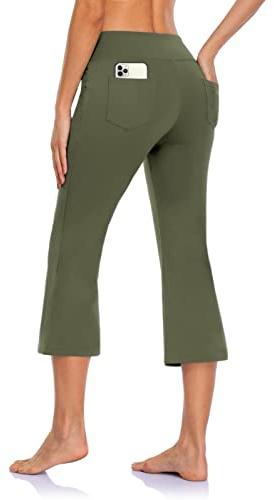 MOVE BEYOND Pantalones y Pantalones Piratas de Yoga Bootcut para Mujer con 4 Bolsillos Pantalón Corte de Bota de Cintura Alta para Vestir Pilates Fitness Entrenamiento