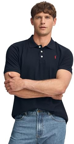 Polo Club Polo en piqué avec Patte à Trois Boutons et Logo brodé Contrastant Homme