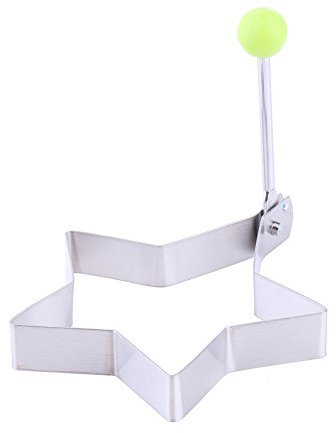 QANYEGN 1 Moule à ufs Frits En Forme D'étoile, Moule à Crêpes En Acier Inoxydable, Moule à ufs Avec Poignée idéal Pour la Maison, la Cuisine.