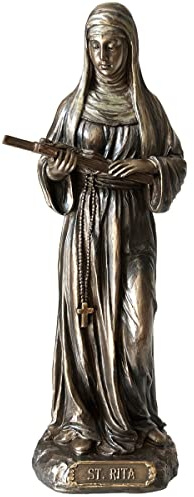 Anges Statuette Sainte Rita de Couleur Bronze