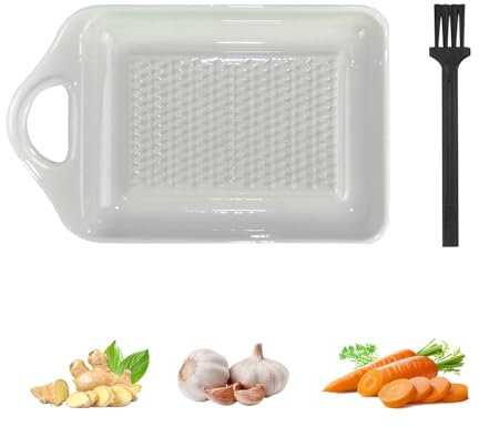 Keramik Reibe set,Reibe mit Mini Bürste,Keramikreibe,Ingwerreibe,Keramik Glatt und Leicht Zu Reinigen,Geeignet Zum Reiben Von Ingwer,Knoblauch,Muskatnuss Und Zwiebel