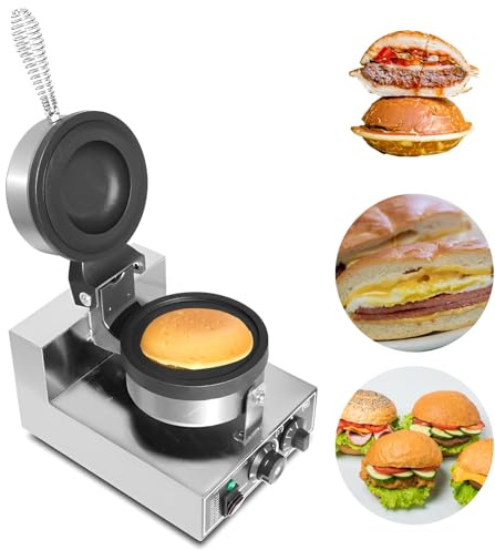 LIROPAU UFO Burger Machine, Commercial Electric Burger Waffle Make, 50°C - 300°C Temperature Control, 0-5 Minutes Time Setting for Commercial Home Use