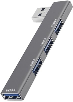 Leloco 4-Port USB Hub 3.0 mit Mehreren, USB Adapter Mehrfach Verlängerung Adapter für Laptop, MacBook, Desktop-PC, Flash-Laufwerk, Drucker, Tastatur, Mäuse Headset PS 4 usw(Rechts)