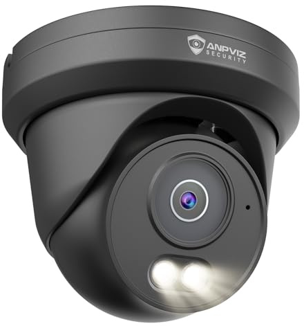Anpviz 4MP PoE Surveillance Camera, Dôme IP Caméras Exterieur | Intelligente Personnes, Vision Nocturne Couleur Intelligente, Boîtier Entièrement Métallique, Microphone Intégré, IP66, 2,8mm