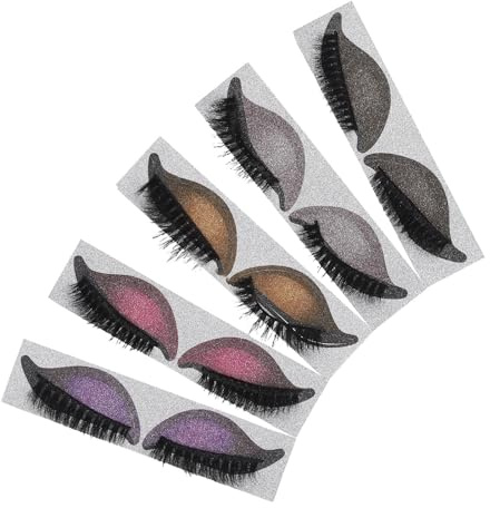BESTYASH 5 Paia di Adesivi per Ciglia Finte Naturali da Donna in Pvc con Tenuta Sicura e Resistente al Sudore, Design Compatto per Ritocchi e Viaggi