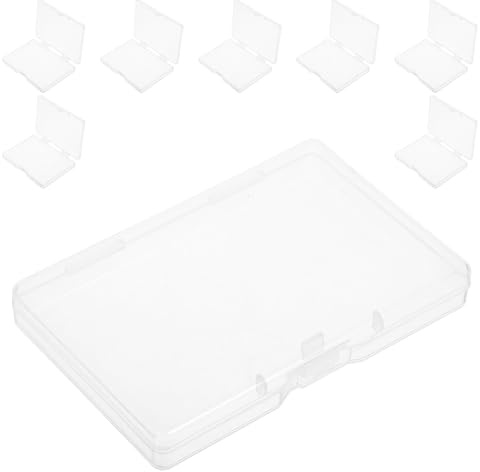PACKOVE Scatola Trasparente per Biglietti da Visita in Plastica, Porta Carte da Scrivania Piccolo e Portatile Coperchio, Organizer Multifunzione per Carte di Credito da Gioco, Uso