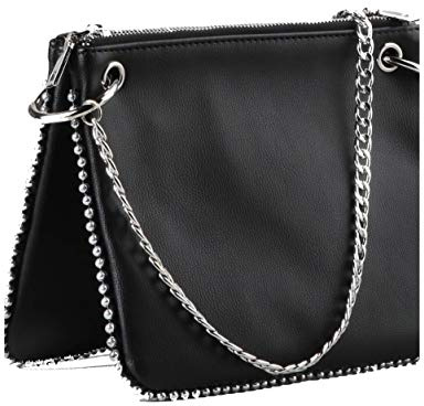 Buffalo Umhängetasche für Damen HELLEN, Frauen Handtasche,22x2x17cm,Black(Schwarz)