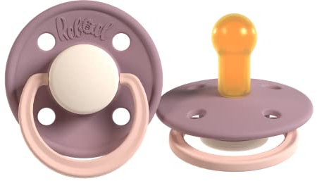 Rebael Ciuccio alla moda, in gomma naturale/lattice, prodotto in Danimarca, senza BPA, tettarella a forma di ciliegia, misura 1 (0-6 mesi)